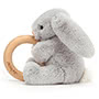 Jellycat Bashful Silver Bunny Wooden Ring Side