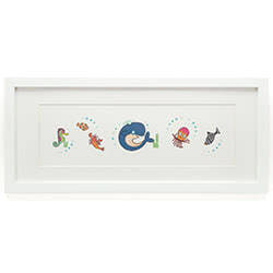 Jellycat Sea Tails Framed Print featuring wilbur Whale, Larry Lobster, Odell Octopus and friends.