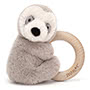 Jellycat Shooshu Sloth Wooden Ring Toy 