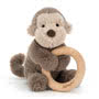 Jellycat Shooshu Monkey Wooden Ring Toy 