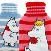 Moomin Hot Water Bottle Covers including BS Standard Rubber 1000ml Hot Water Bottle