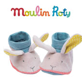 Moulin Roty are a French company specialising in baby designs including baby comforters, activity toys, ring rattles, slippers, musical toys and soft toys.