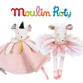Moulin Roty Il Etait une Fois (Once Upon a Time) designs are a premiere baby, infant and collectors range. They have created a timeless collection of fairy dolls, mouse ballerinas, baby comforters, activity toys, musical pulls and ring rattles.