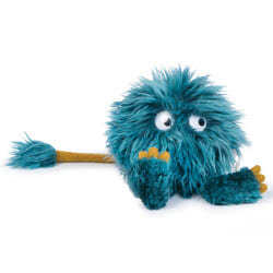 Moulin Roty Choukette Les Schmouks. Coming with large eyes, a fluffy teal body, feet and tail tip, soft mustard claws and a matching long tail.