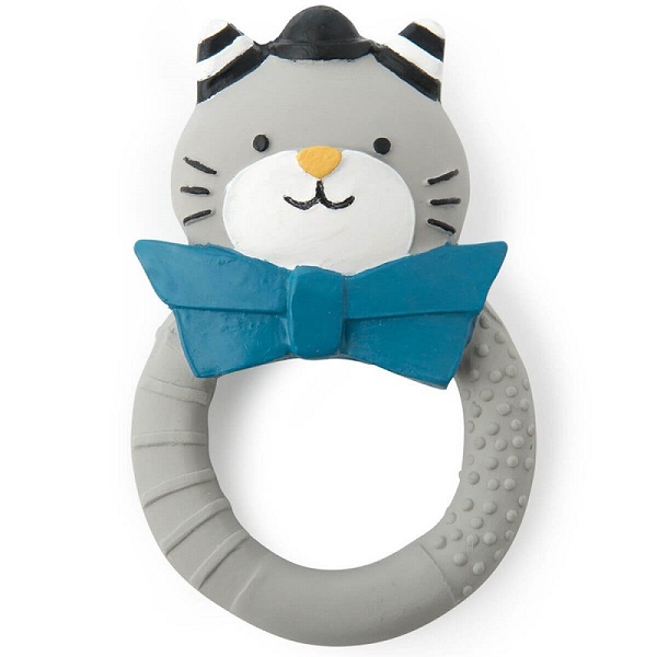 Moulin RotyLes Moustaches Grey Cat Teething Ring