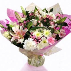 Pink & Cream Flower Bouquet