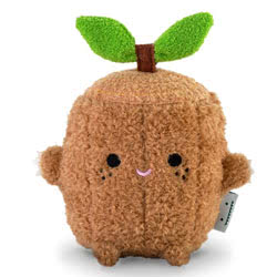 Noodoll Ricelogi Mini Plush Toy. This chunky little soft toy plush log is made from the fluffiest, softest fabric! Coming in mid brown with two green leaves, embroidered freckles, tree rings and little feet.