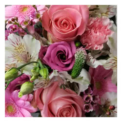 Hand Tied Flower Bouquet Classic Florists Choice Pinks and White for Nottingham delivery.