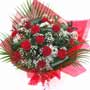 Flower Delivery Red Roses and Gypsophila  - 12 Red Roses
