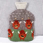 Pachamama Knitwear Hot Water Bottle Covers, handmade, unlined, 100% wool, include 2 litre hot water bottle.
