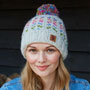 Pachamama Knitwear Andorra Oatmeal Bobble Beanie Hat front