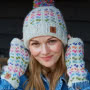 Pachamama Knitwear Andorra Oatmeal Handwarmer wearing