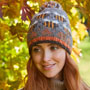 Pachamama Knitwear Beehive Bark Bobble Beanie front