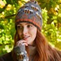 Pachamama Knitwear Beehive Bark Bobble Beanie side