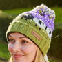 Pachamama Knitwear Black Sheep Roll Back Bobble Beanie Purple side