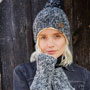 Pachamama Knitwear Cairngorm Bobble Beanie Charcoal front view