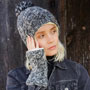 Pachamama Knitwear Cairngorm Bobble Beanie Charcoal side view