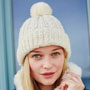 Pachamama Knitwear Chamonix Bobble Beanie Cream Hat front