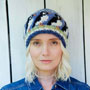 Pachamama Knitwear Circus of Puffins Beanie wearing