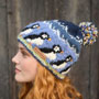 Pachamama Knitwear Circus of Puffins Bobble Beanie side view