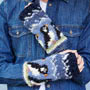 Pachamama Knitwear Circus of Puffins Handwarmer close