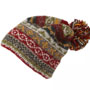 Pachamama Knitwear Classic Fairisle Bobble Beanie Rust seperate