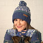 Pachamama Classic Fairisle Glove Mitts Denim together