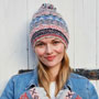 Pachamama Knitwear Classic Fairisle Oatmeal Bobble Beanie front