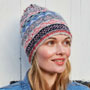Pachamama Knitwear Classic Fairisle Oatmeal Bobble Beanie Side
