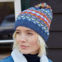 Pachamama Knitwear Clifden Denim Fine Knit Bobble Beanie front