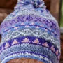 Pachamama Knitwear Finisterre Bobble Beanie Jacaranda close