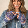 Pachamama Knitwear Fairisle Glove Mitt Jacaranda fingers