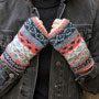 Pachamama Knitwear Finisterre Handwarmer - Oatmeal wearing
