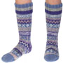 Pachamama Knitwear Fairisle Jacaranda Long Socks front view