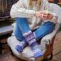 Pachamama Finsterre Jacaranda Long Socks Wearing