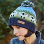 Pachamama Knitwear Flock of Sheep Roll Back Bobble Beanie Hat side
