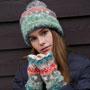 Pachamama Knitwear Hazy Herdi Bobble Beanie together