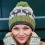 Pachamama Knitwear Herdwick Sheep Roll Back Bobble Beanie Close