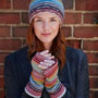 Pachamama Knitwear Hoxton Stripe Handwarmer wearing