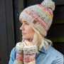 Pachamama Knitwear Langtang Bobble Beanie Multi Hat side view