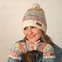 Pachamama Knitwear Langtang Bobble Beanie Multi Hat together
