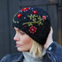 Pachamama Knitwear Lugano Beanie Charcoal wearing
