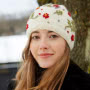 Pachamama Knitwear Lugano Beanie Cream wearing