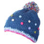 Pachamama Knitwear Montpellier Bobble Beanie Denim Hat seperate