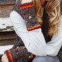 Pachamama Knitwear Montpellier Handwarmer Bark wearing