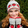 Pachamama Knitwear Robin Bobble Beanie Hat together