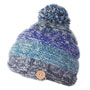 Pachamama Knitwear Sierra Nevada Bobble Beanie Blue seperate