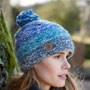 Pachamama Knitwear Sierra Nevada Bobble Beanie Blue side