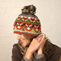 Pachamama Knitwear Skulk of Foxes Bobble Beanie Hat left