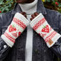 Pachamama Knitwear Strawberry Handwarmer facing